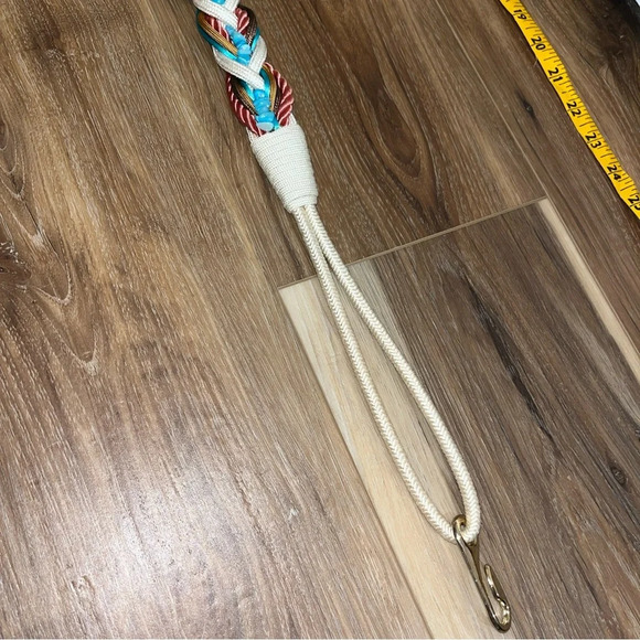 Womens Leather Shop 80s/90s corded multicolor belt with bead accent Colorful - Picture 3 of 6